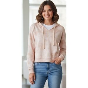 Forever 21 Tie Dye Cropped Boxy Fit Hoodie